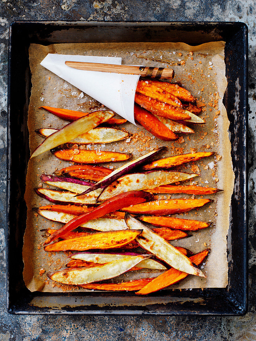 Spiced sweet potato wedges
