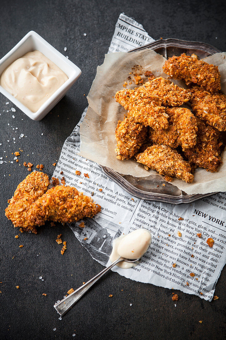 Chicken nuggets with chili mayonnaise