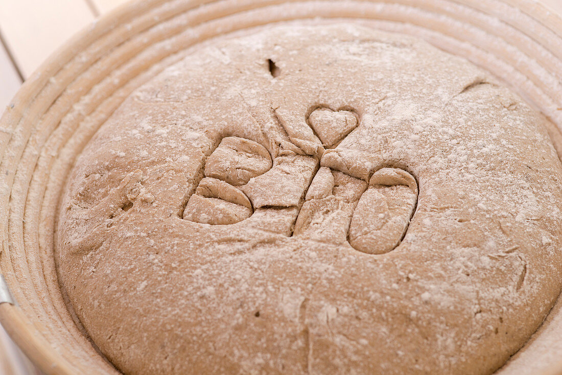 Organic bread with a stamp