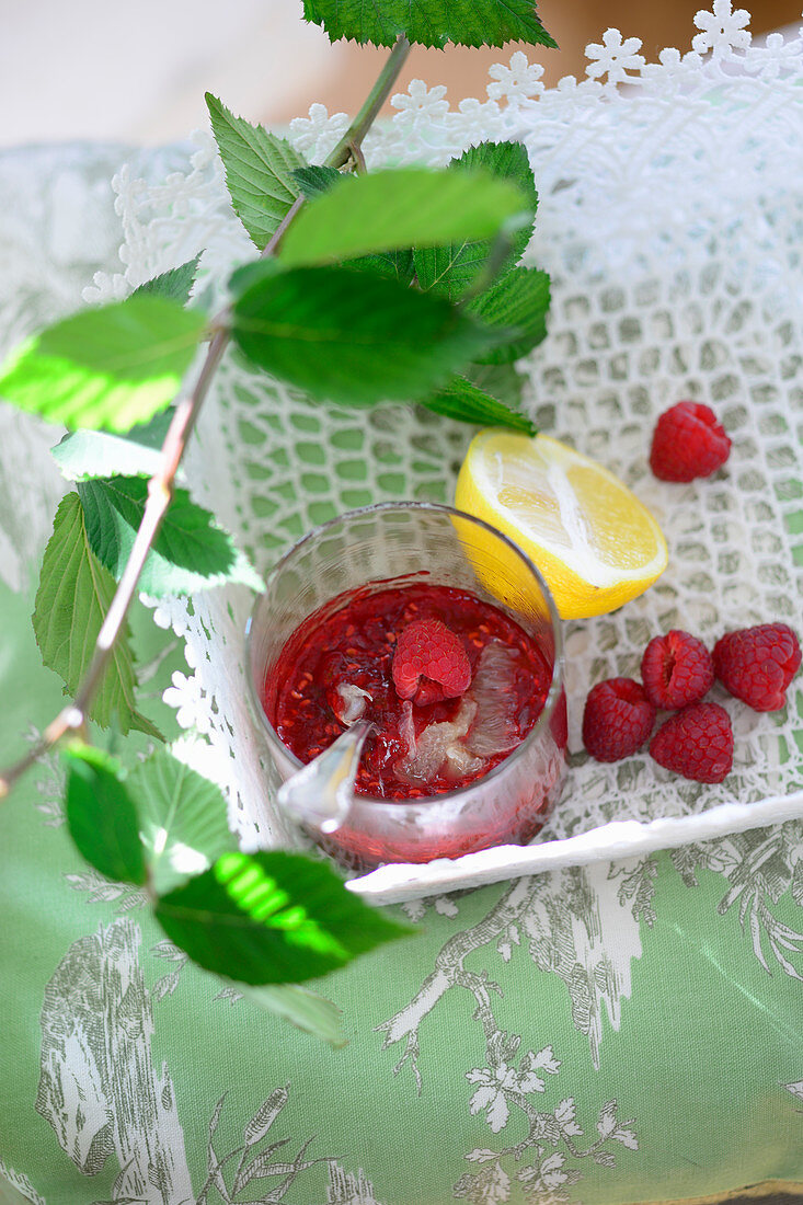 Raspberry and lemon preserve