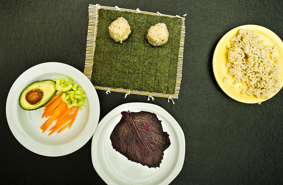 Ingredients for vegan nori maki