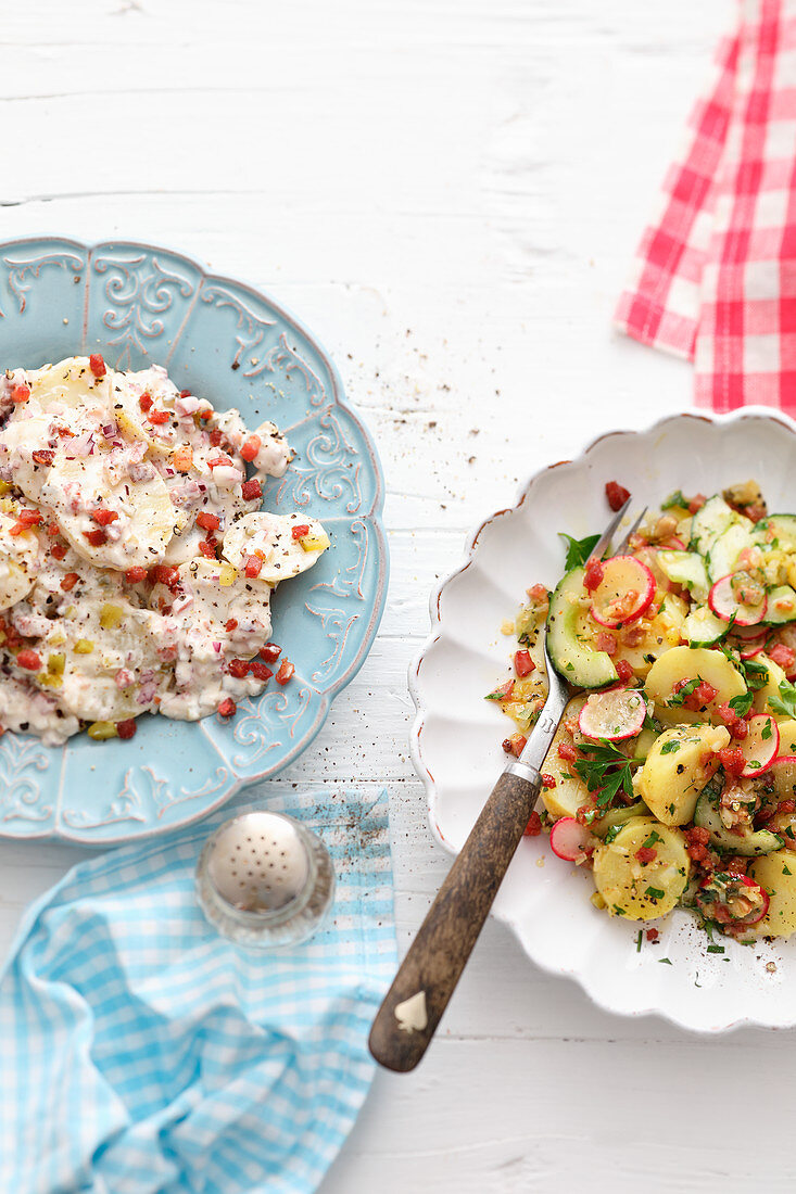 Potato salads from the north and south