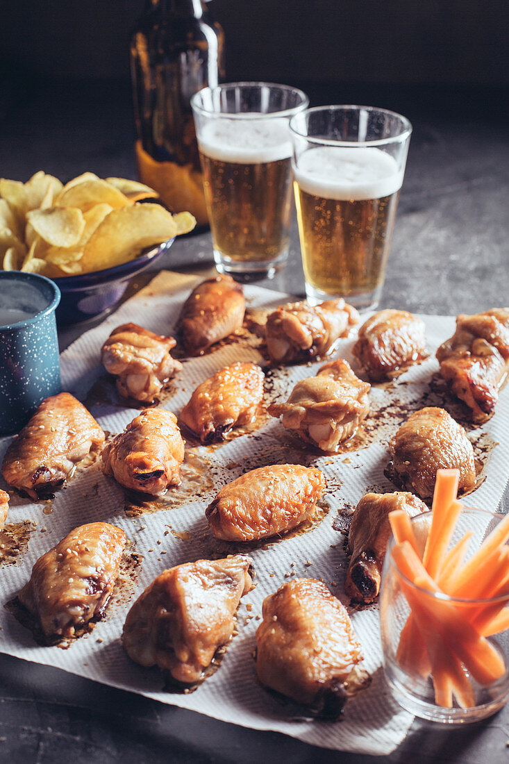 Baked and spicy chicken wings