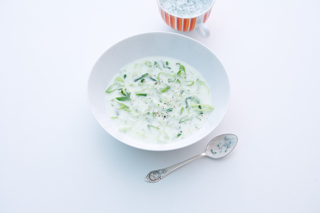 Leek and coconut soup