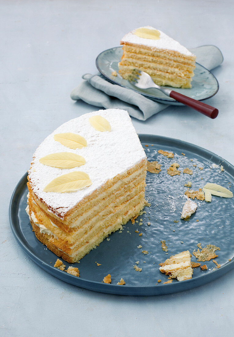 Layered rum cake