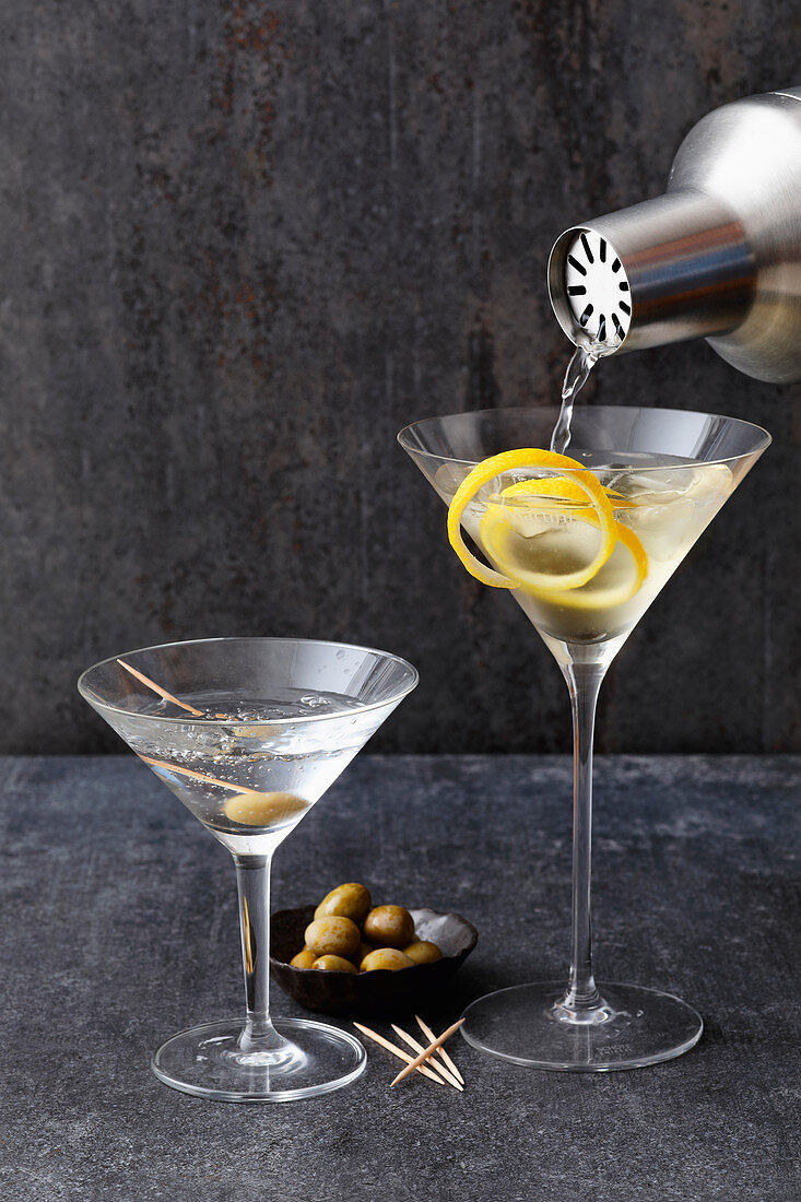 Two Martinis, one stirred, one shaken