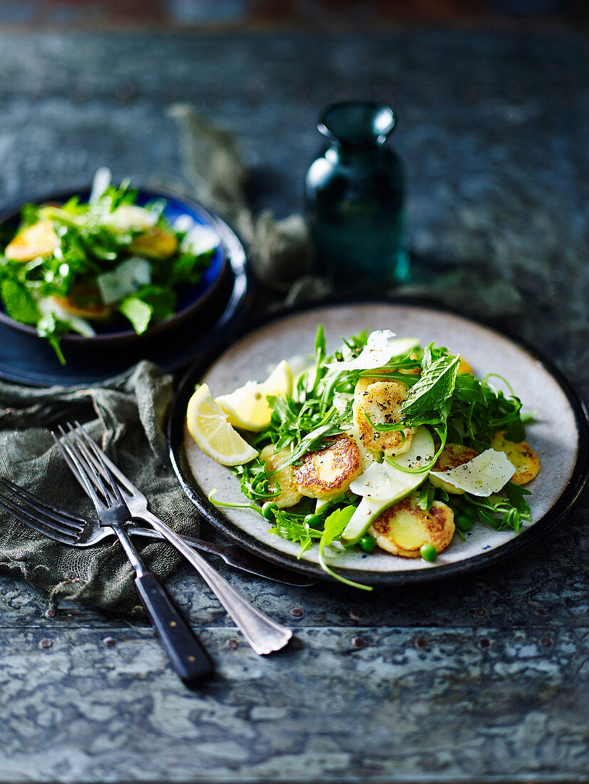 Rocket, Pear and Ricotta Fritter Salad