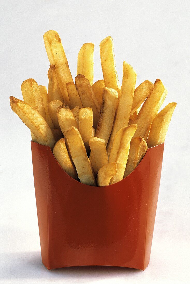 French Fries in a Red Cardboard Container