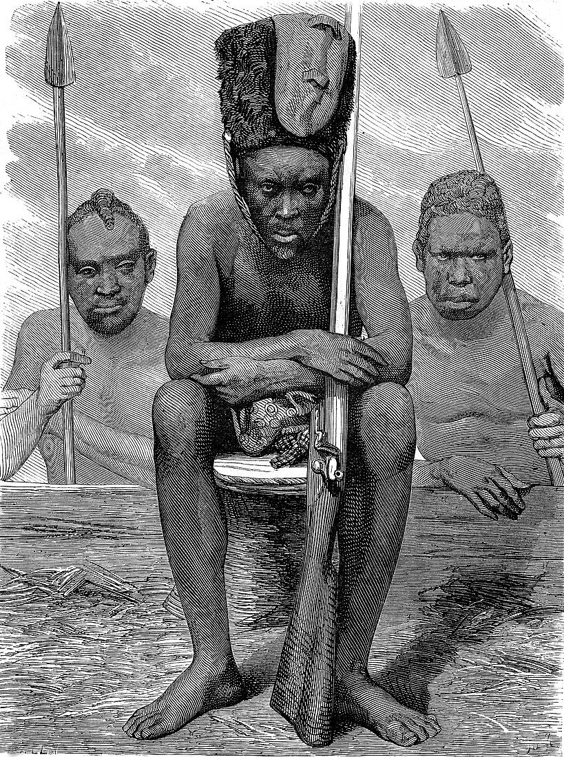 Pahouin warriors, 19th century