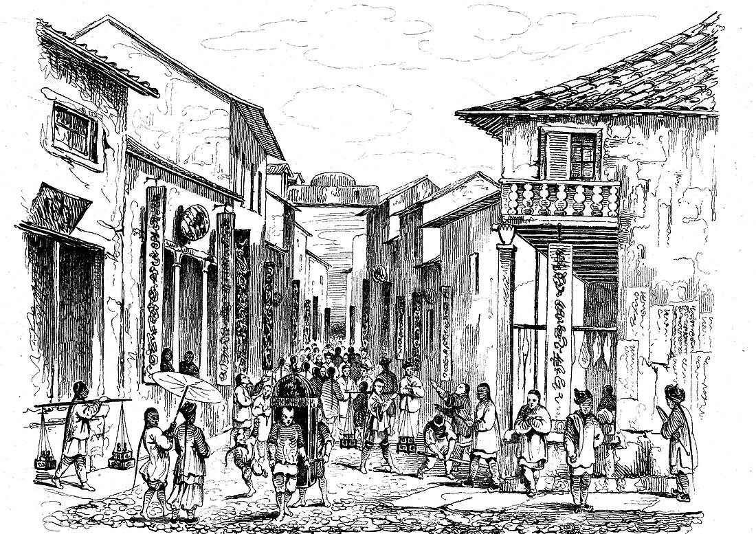Street in China, 19th century