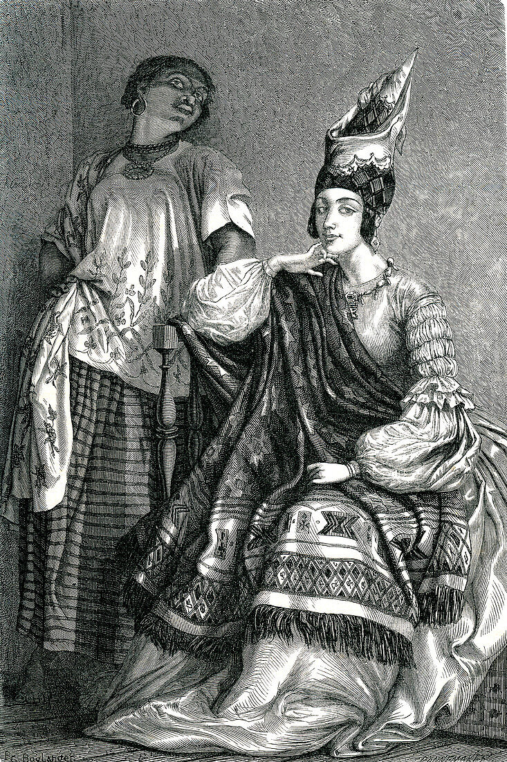 Metis female merchant in Senegal, 19th century