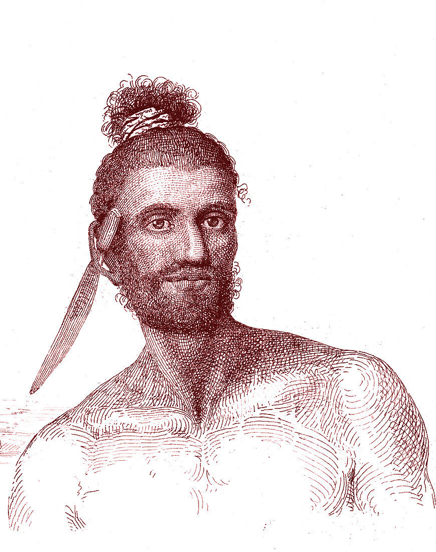 Cook Islands man, 19th century