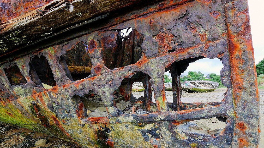 Rusting boat, Brittany, France
