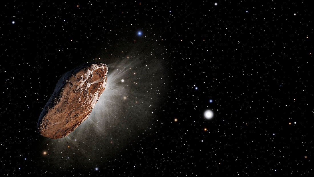 Interstellar comet 'Oumuamua, illustration