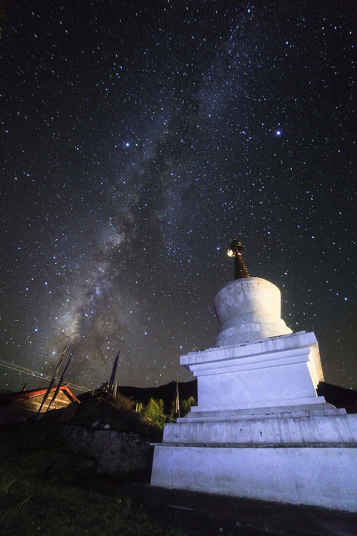 Milky Way and Buddhist tower