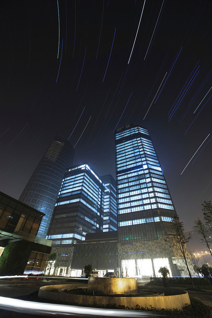 Star trails over Chongqing, China