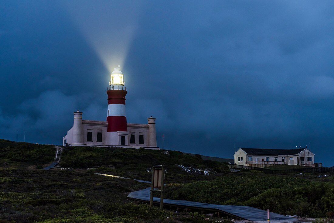 Agulhas lighthouse during a winter storm