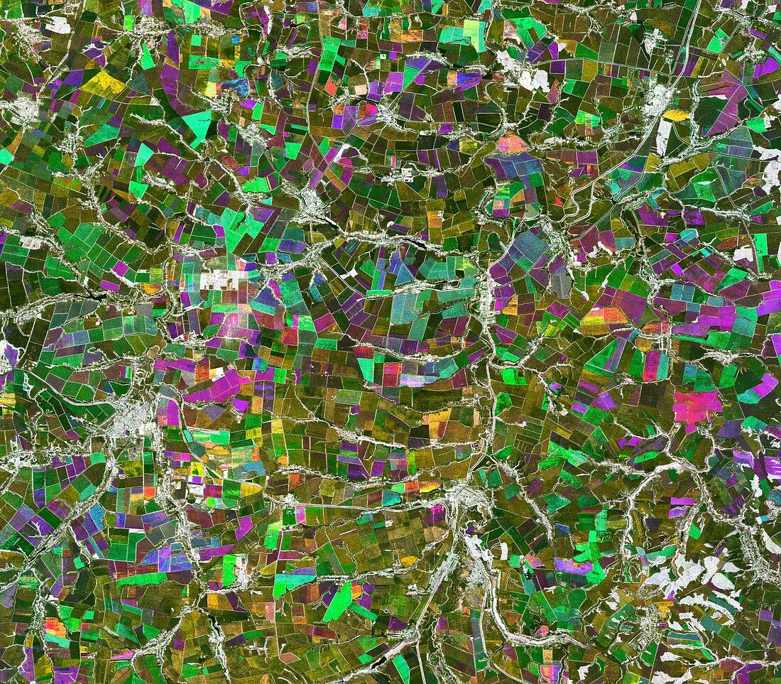 Chernozem Black Earth cropland, Russia, satellite image