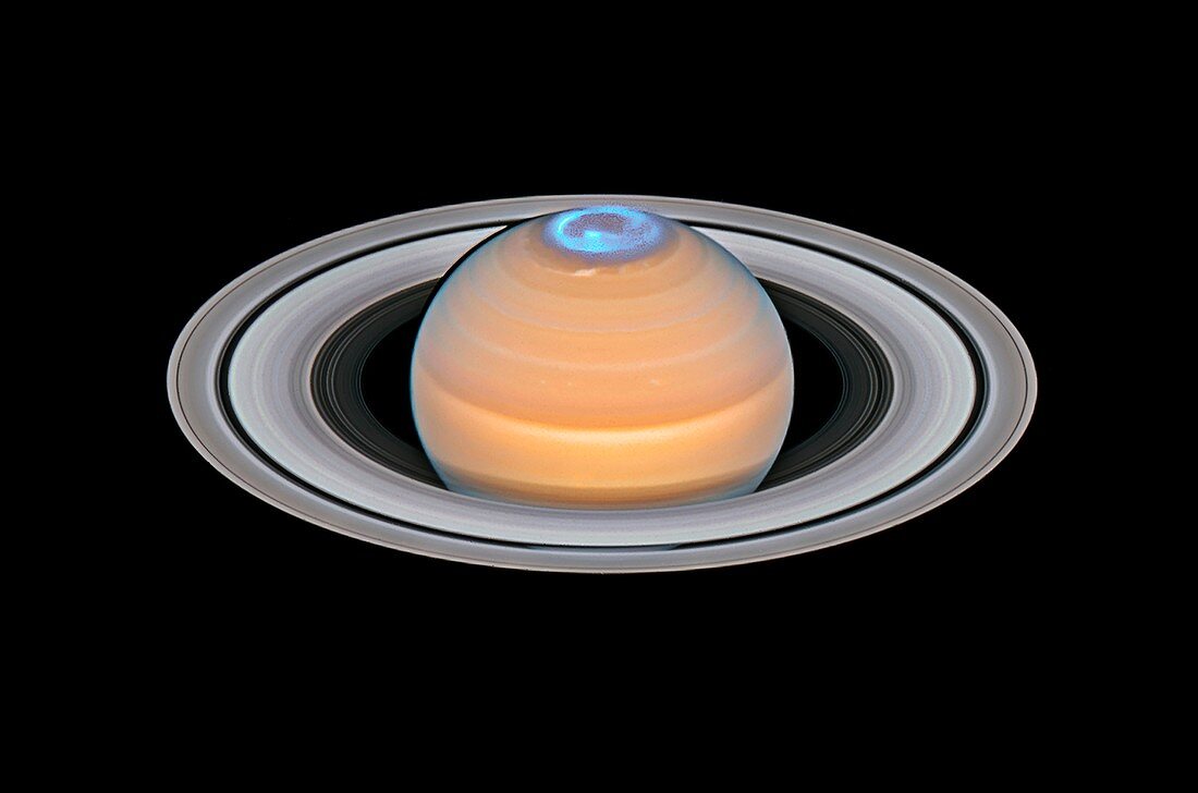 Aurorae on Saturn, composite image