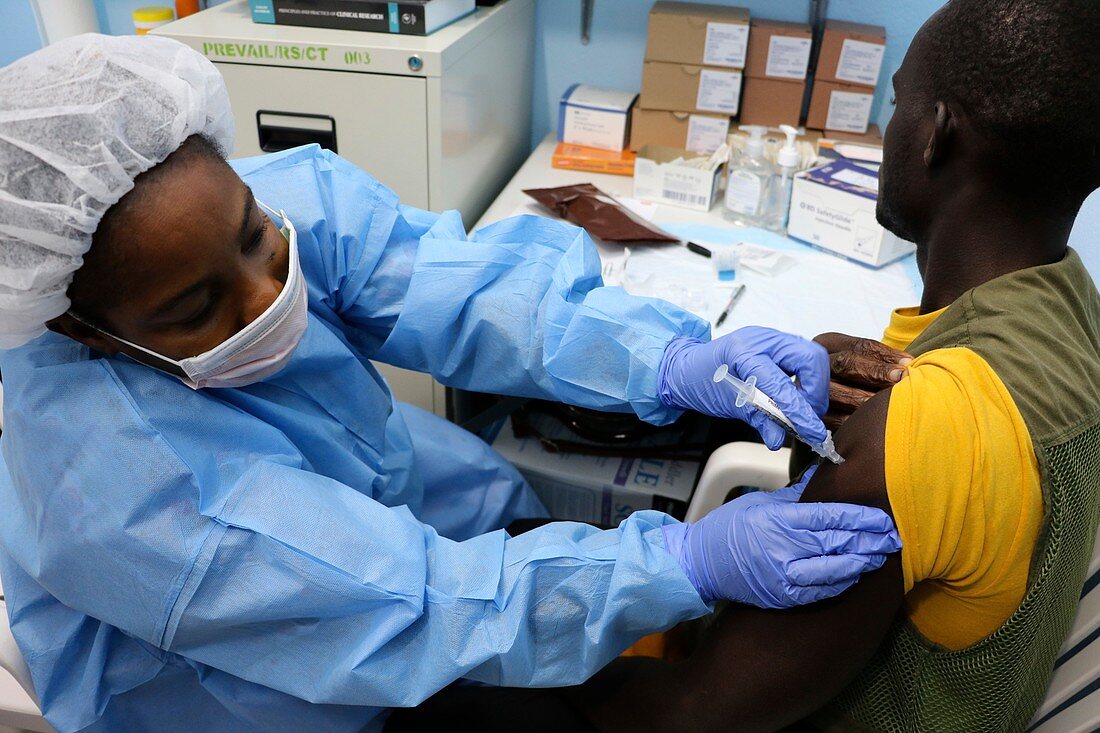 Ebola vaccine trial in Liberia, April 2017
