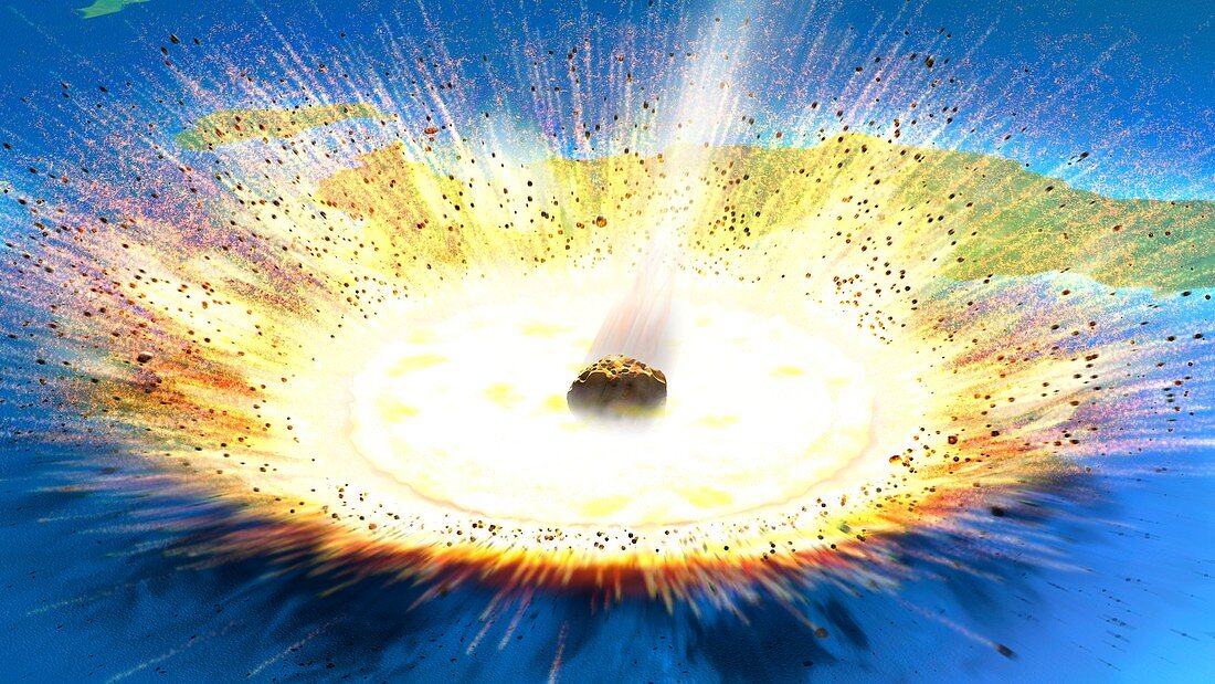 Chicxulub asteroid impact, illustration