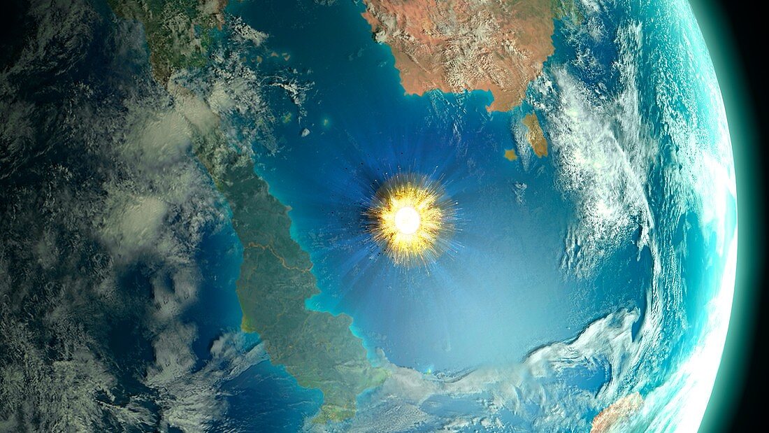 Chicxulub asteroid impact, illustration