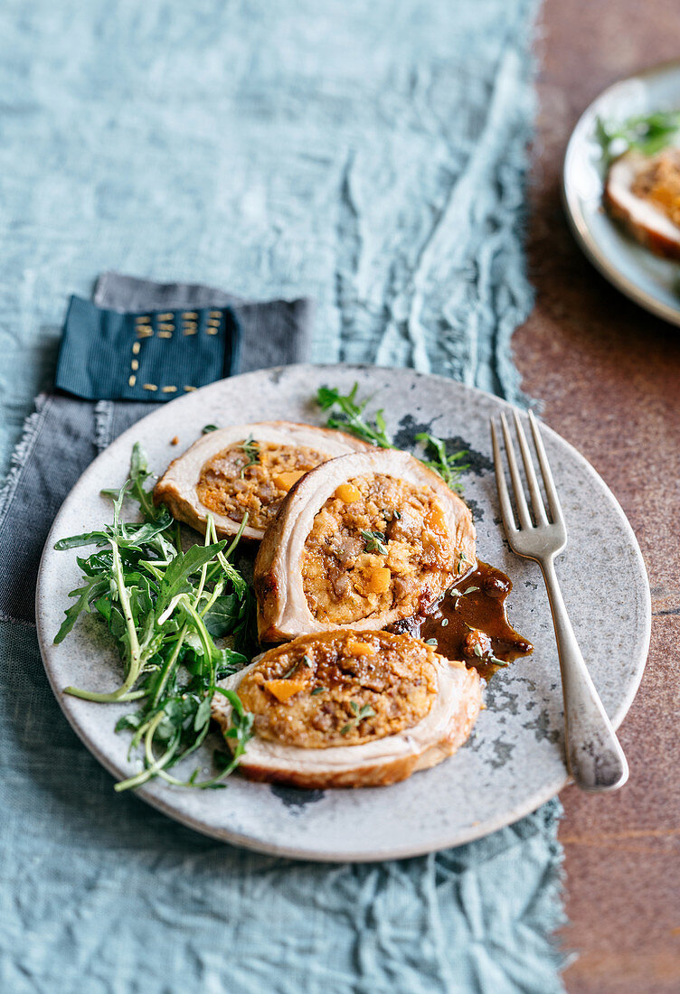 Kalbsbrust mit Kürbis-Wurstbrät-Füllung