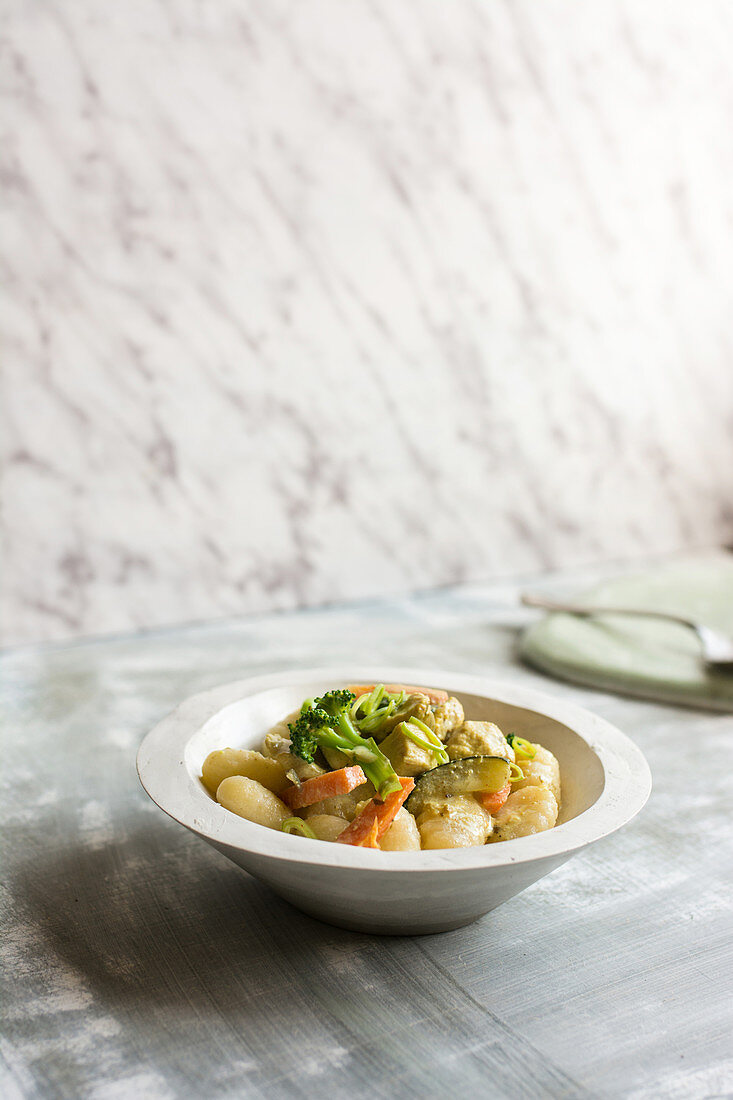 Gnocchi with Asian vegetable curry