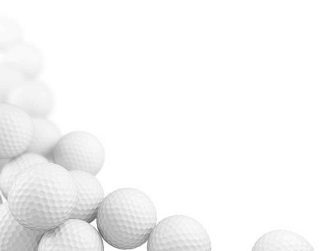 Group of golf balls, illustration