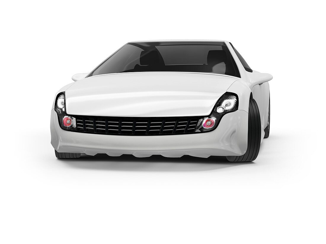 Abstract white car, illustration