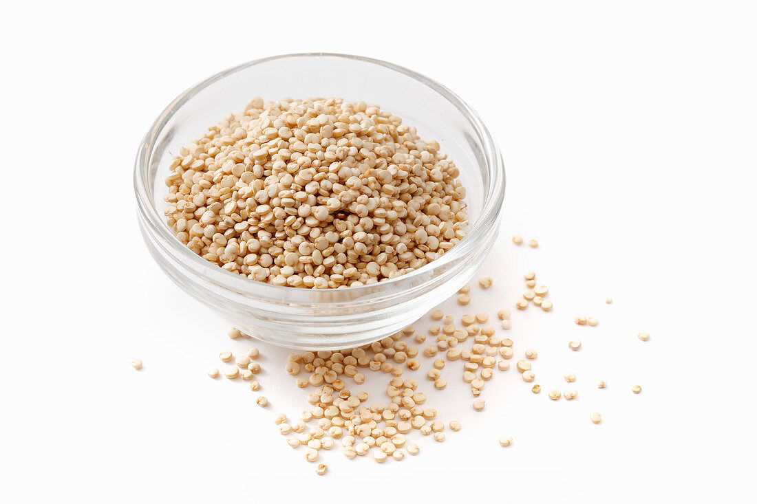 Quinoa in a glass bowl