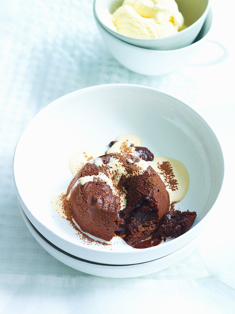 Warm Chocolate and Caramel Puddings