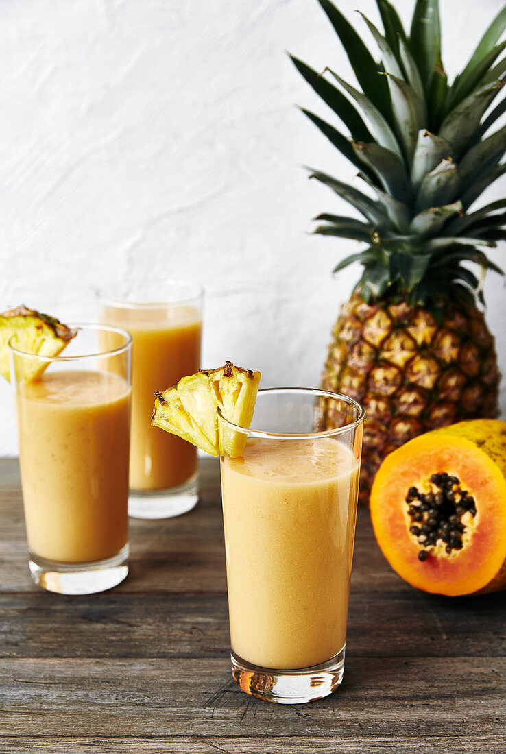 Healthy tropical fruit smoothie