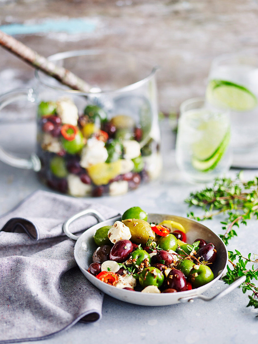 Roasted Mixed Olives and Fetta