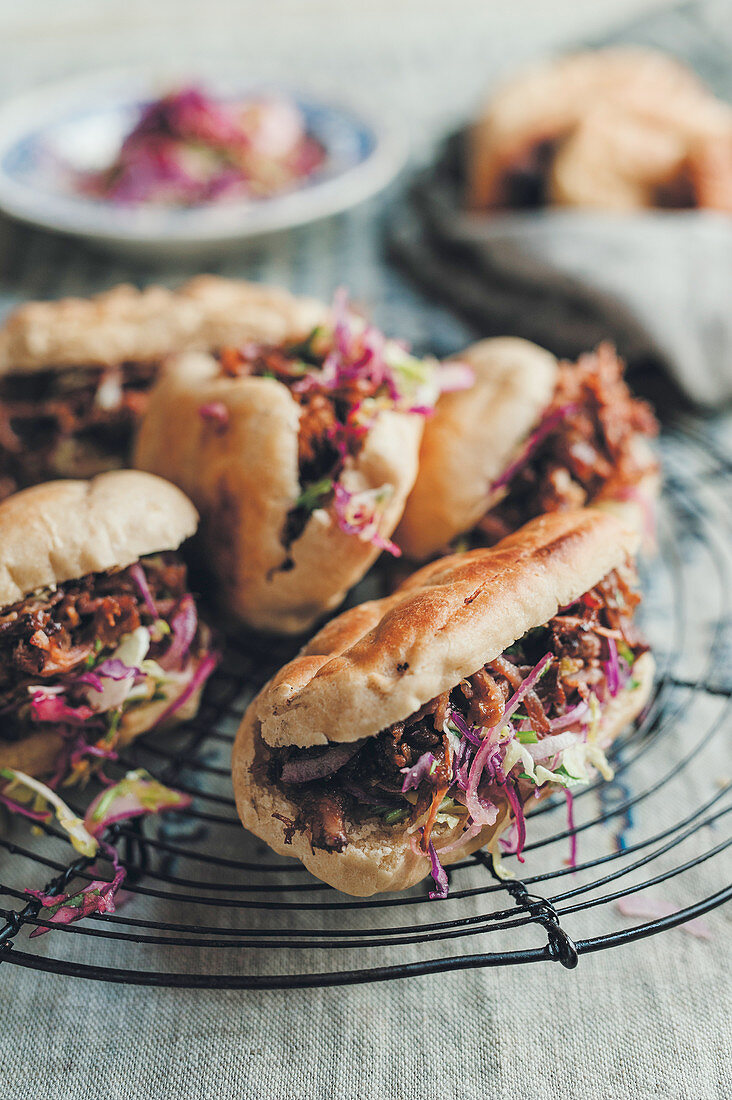 Pulled beef and Coleslaw Sandwiches