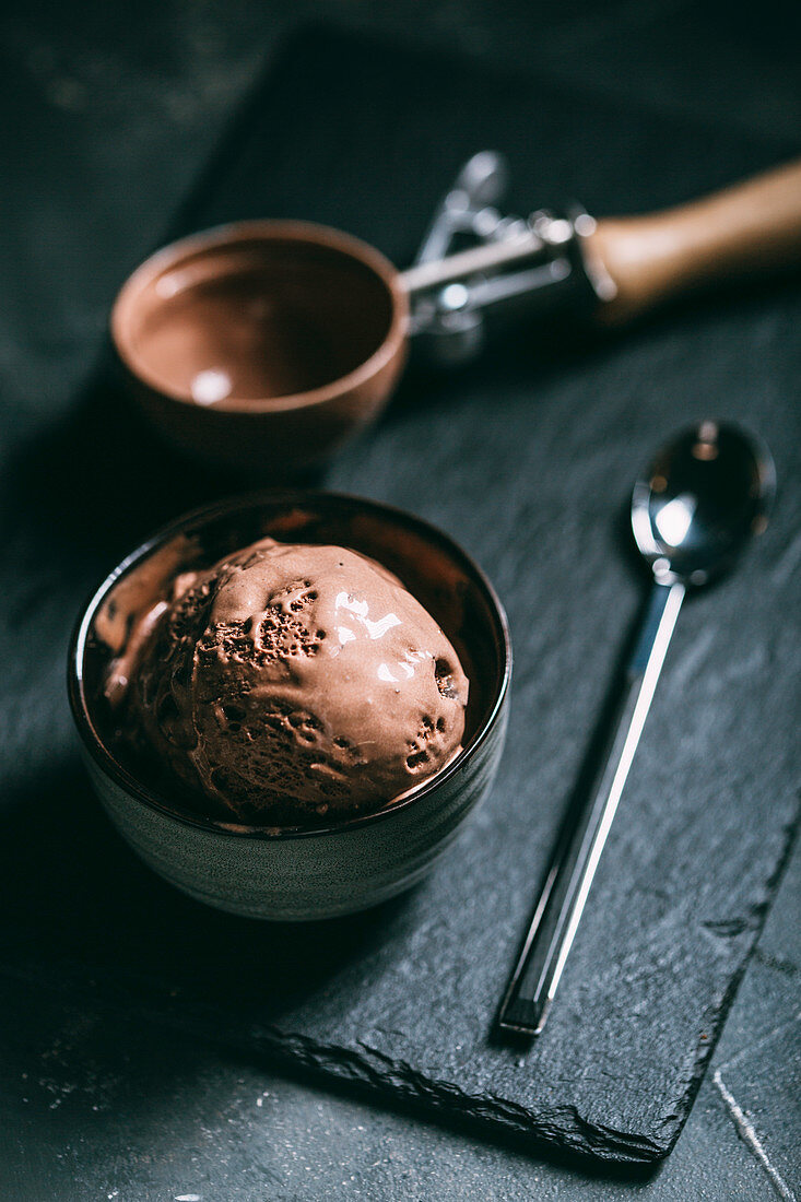 Chocolate ice cream scoop Stock Photo - Alamy