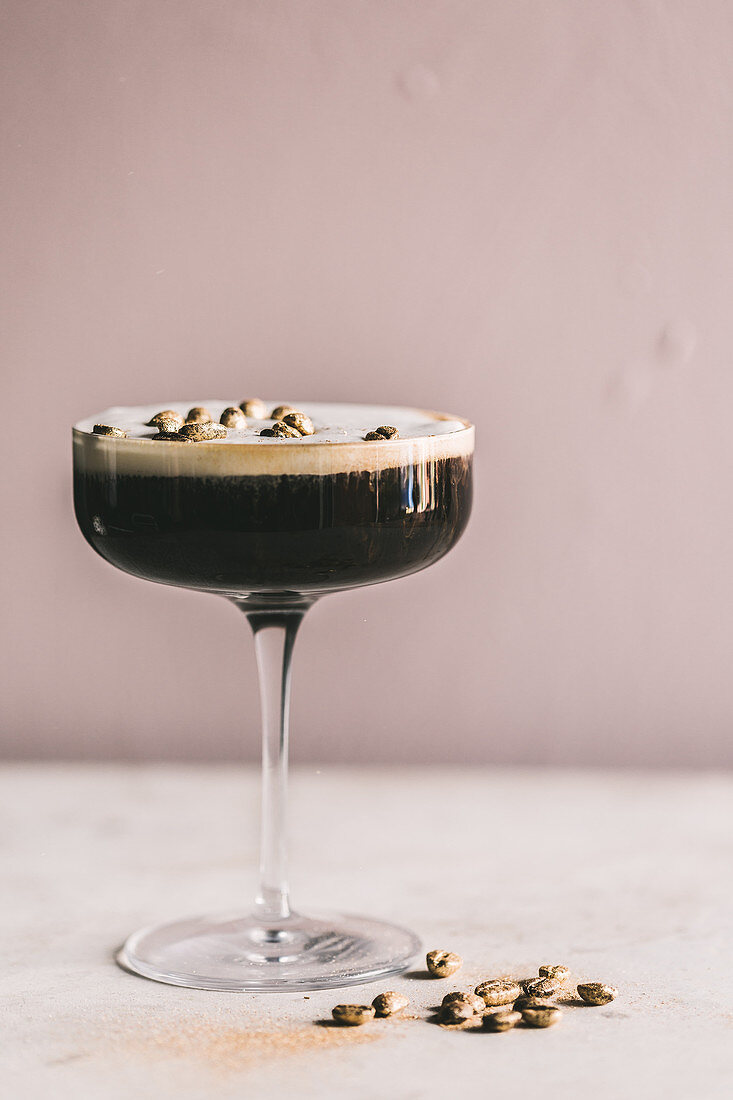 Black-and-white coffee martini