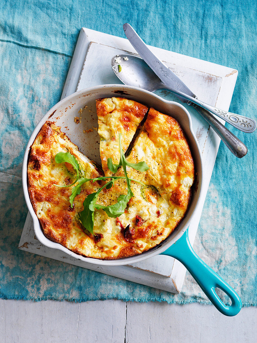 Frittata mit Tomaten und Zucchiniblüten