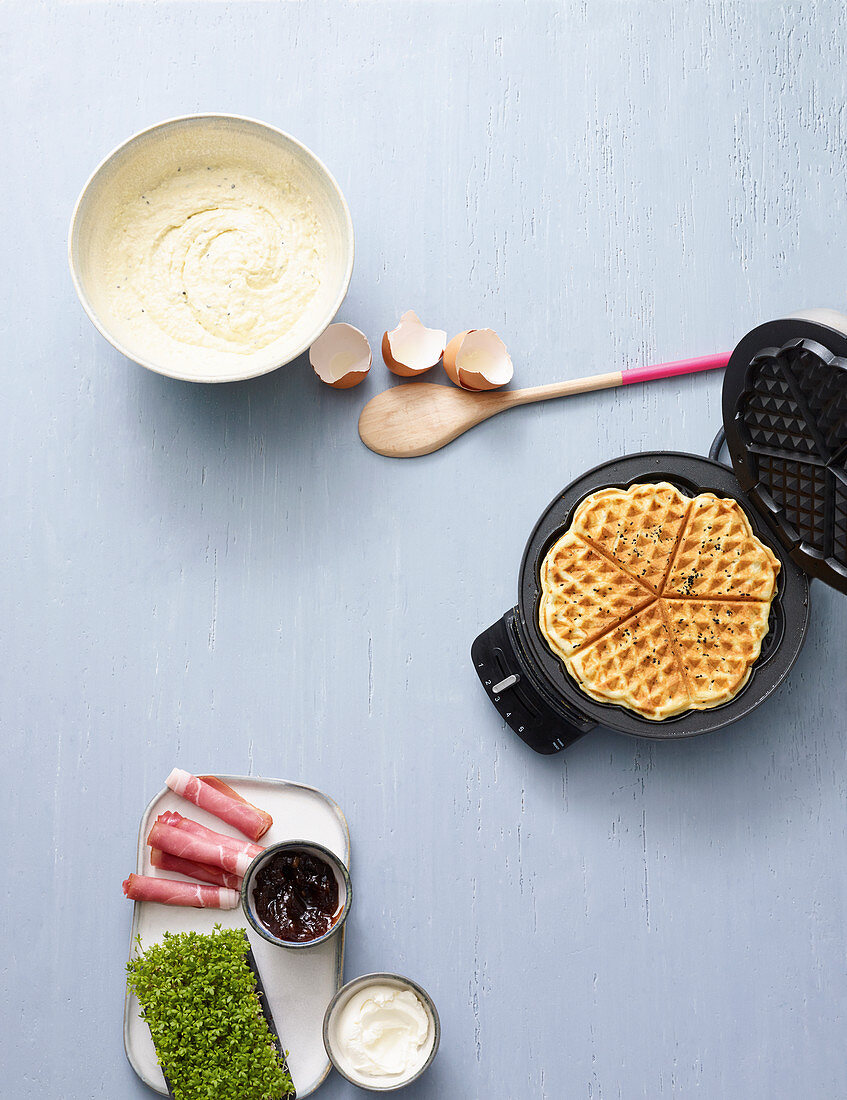 Zutaten für Knabberwaffeln mit Schwarzkümmel