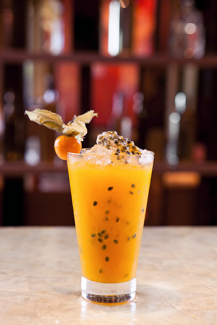 Virgin Physalis and Passion Fruit Mocktail