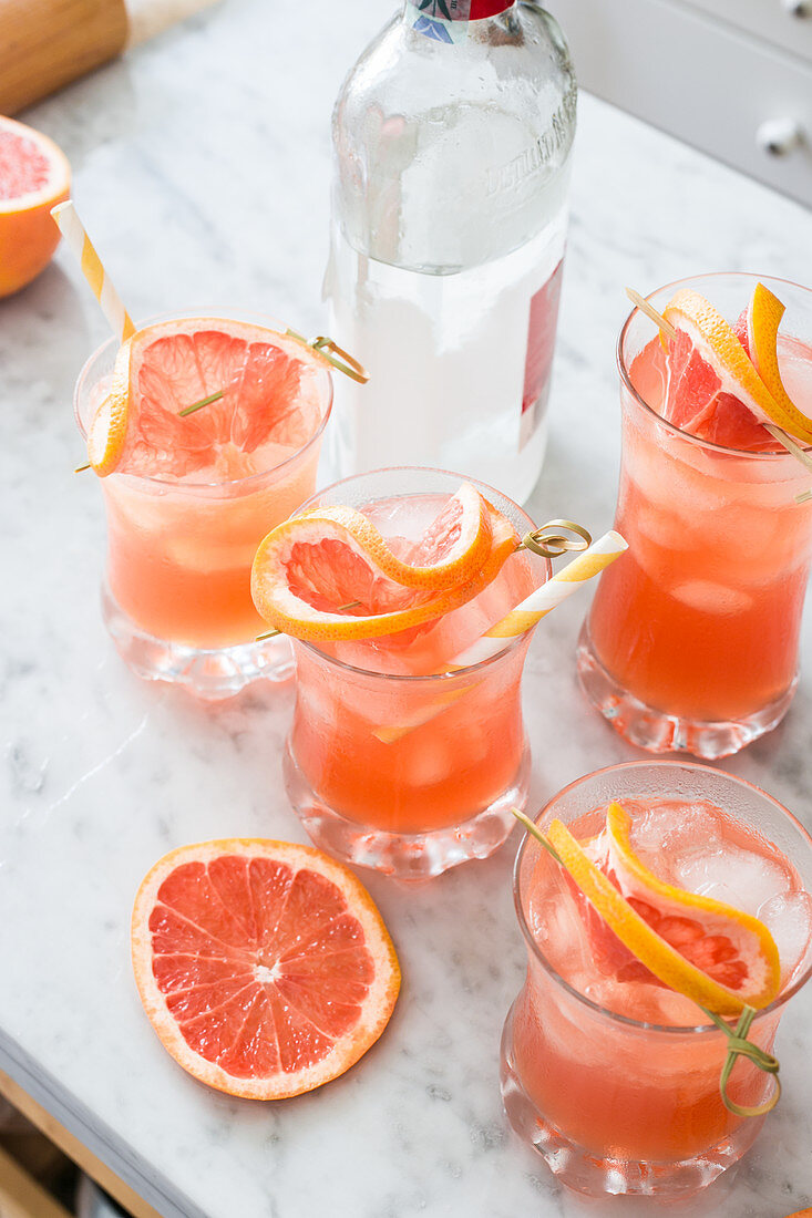 Grapefruit juice and gin