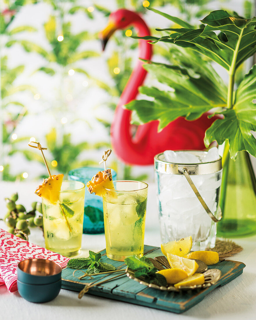 Pineapple and mint cooler