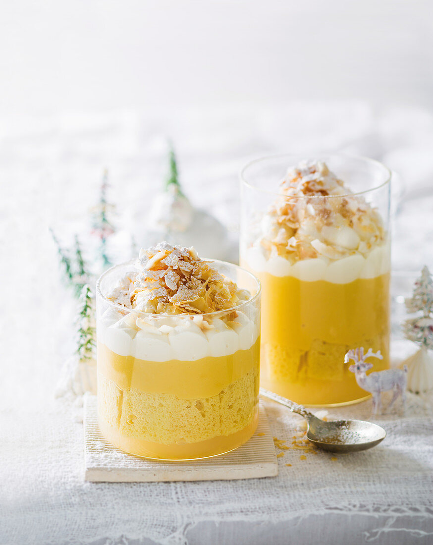 Coconut and champagne trifle