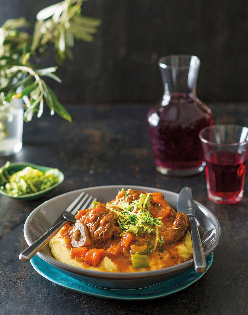 Osso buco with polenta