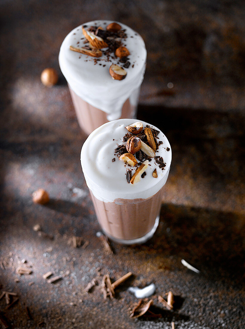 Sweet chocolate smoothie with ice-cream