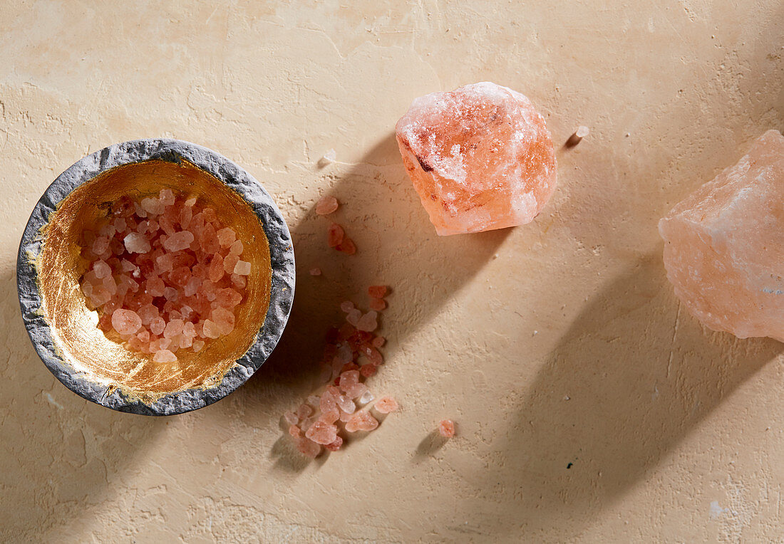 Pink salt and salt rocks