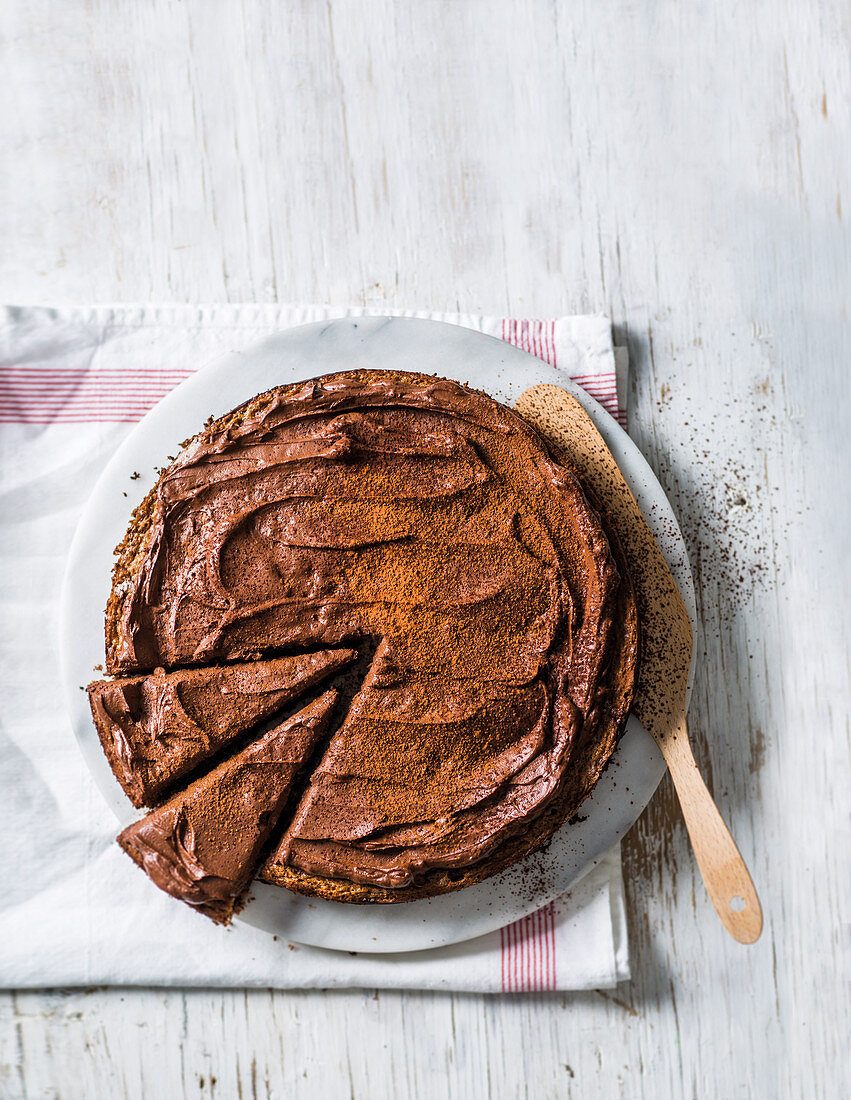 Genoise with choc-yoghurt frosting