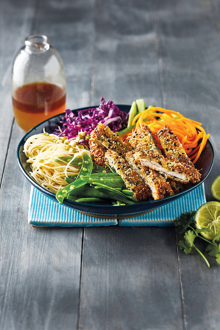 Japanese-style sesame pork schnitzel bowl