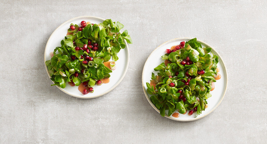 Lamb's lettuce salad with pomegranate seeds