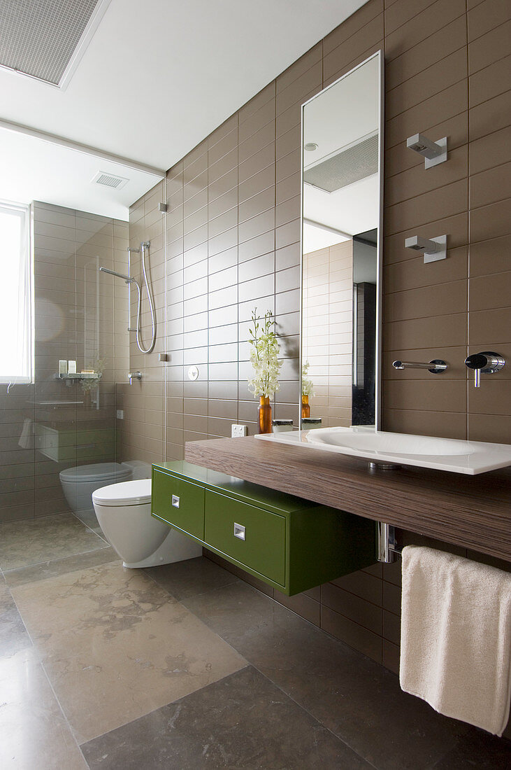 Modern bathroom in shades of brown